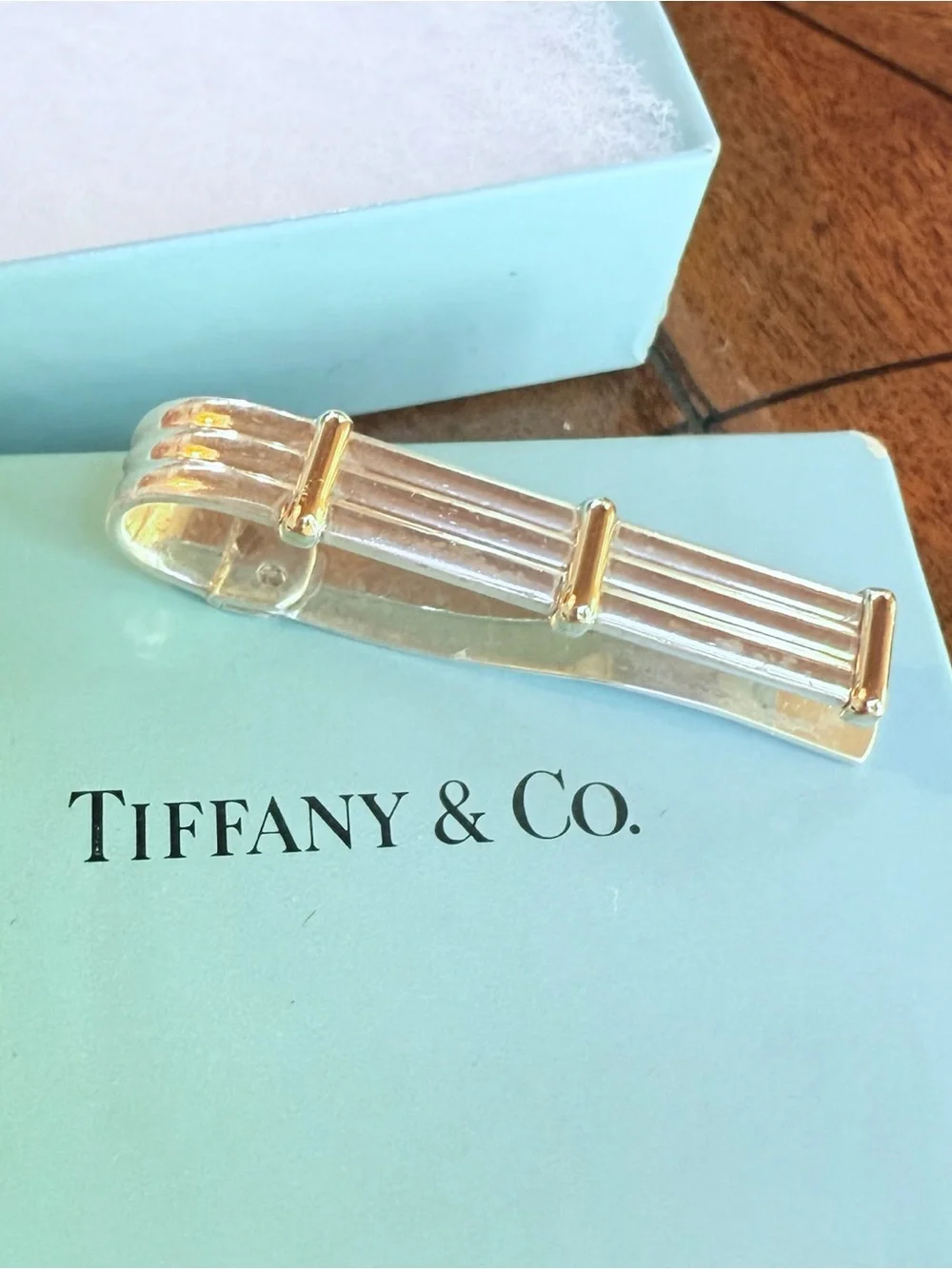 Tiffany & Co vintage sterling silver and gold unisex money clip